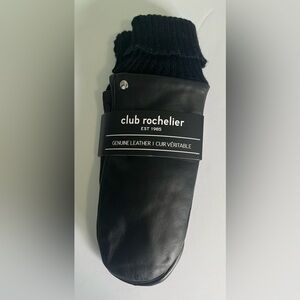Black Leather Mitts New With Tag NWT